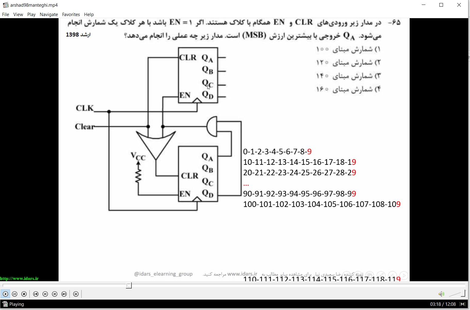 11-ویدوی حل تست های کنکور ارشد مهندسی کامپیوتر درس مدار منطقی 1398